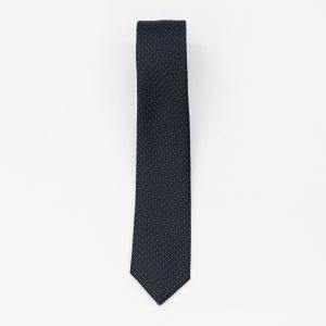 Cravata neagra cu puncte albastre